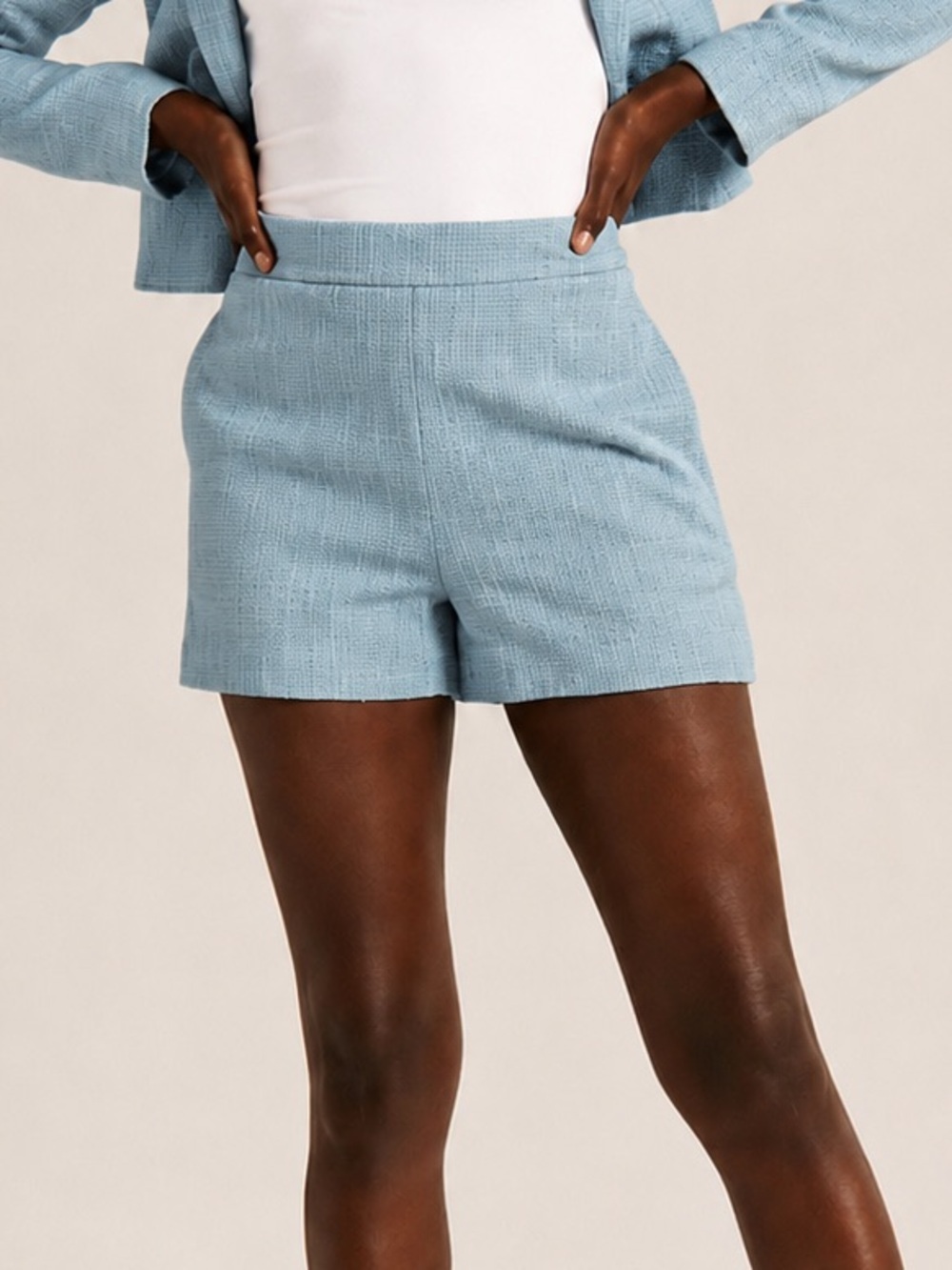 Abercrombie & Fitch Blue Tweed Tailored Shorts Blue Small